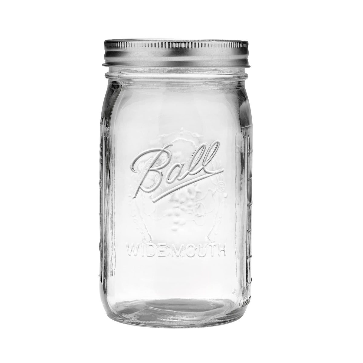 Ball 8 Piece Wide Mouth Quart Mason Jars with Lids and Bands - Clear