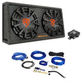 Rockville RG212CA 2000w Dual 12 in Vented Powered Car Subwoofer Enclosure+Amp Kit