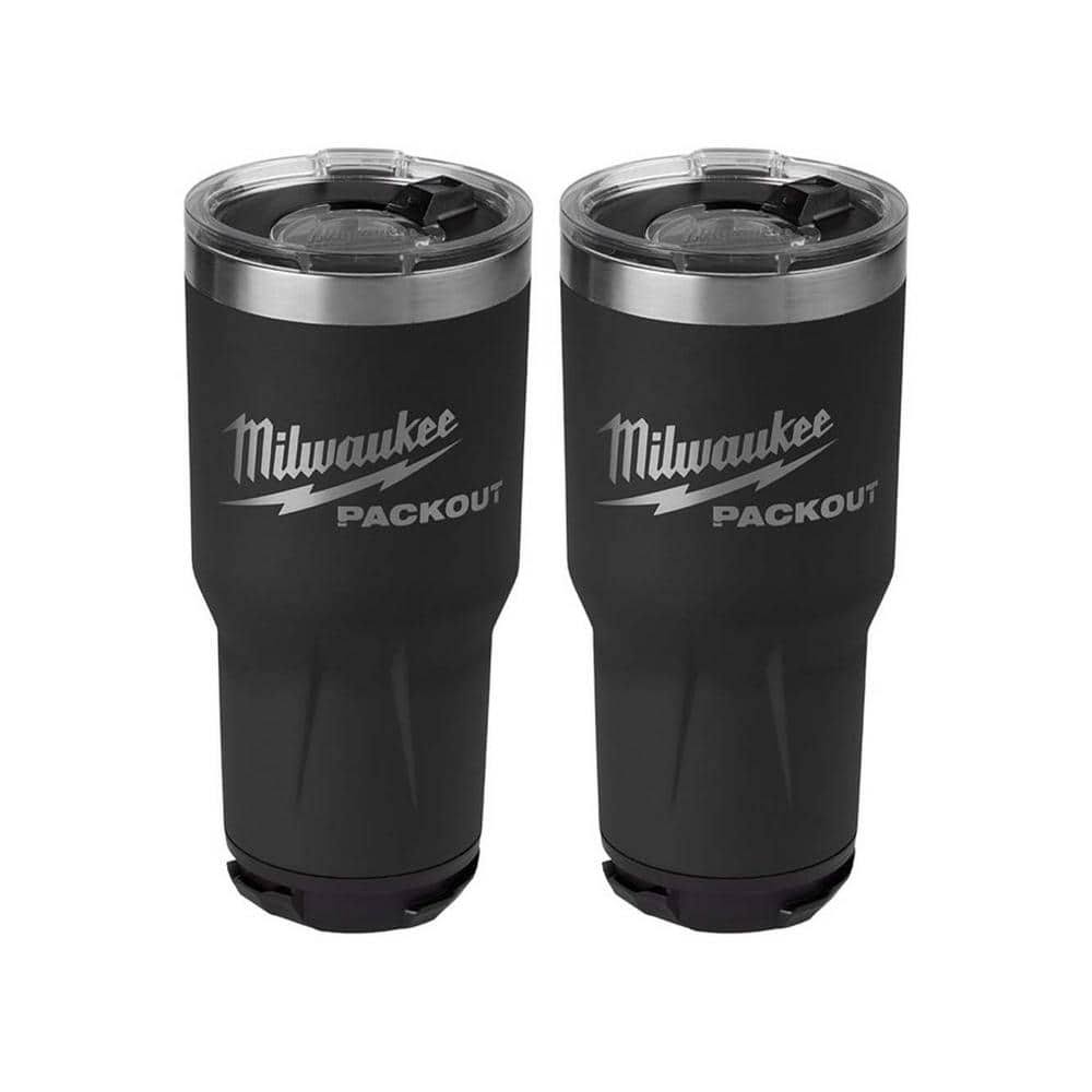Milwaukee PACKOUT Black 30 oz. Tumbler 2pk, Black 30oz