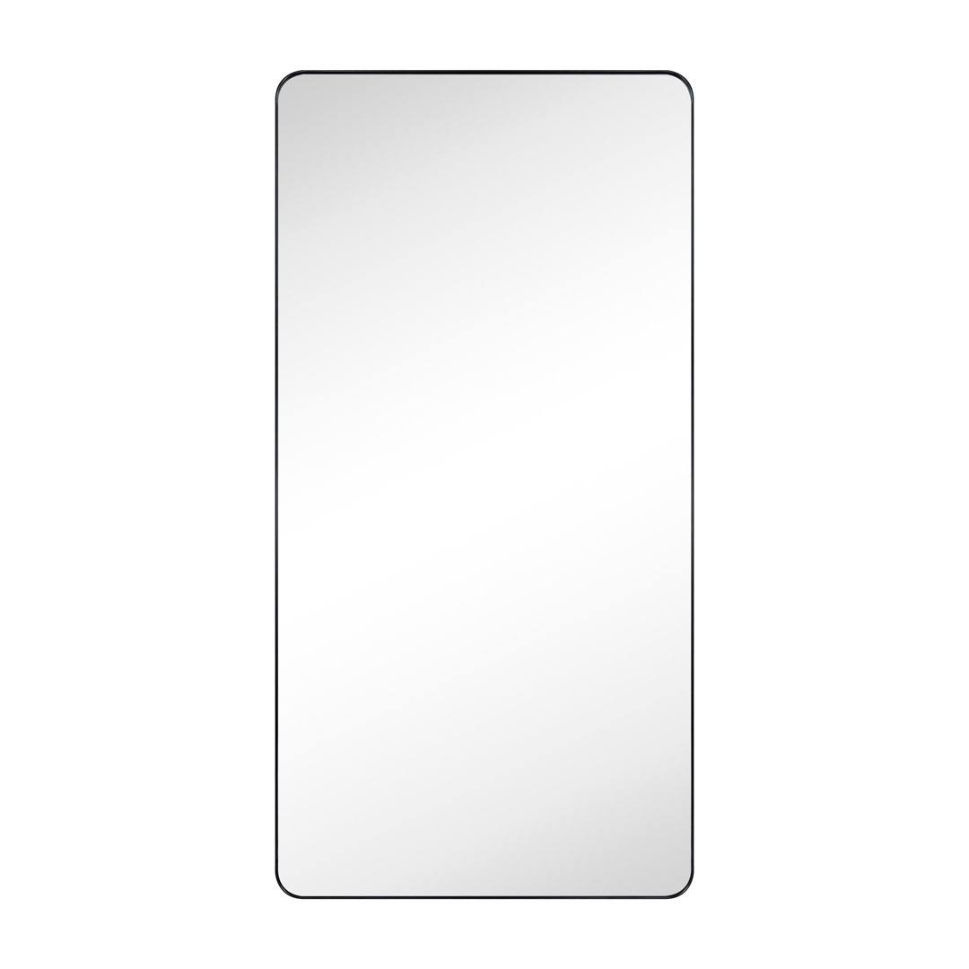 Kengston Modern & Contemporary Rectangular Bathroom Vanity Mirrors 17 Stories Finish: Matte Black, Size: 60" x 30"