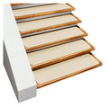 Set of 12 Skid-Resistant Carpet Stair Treads - Ivory Cream - 8 in. x 23.5 in.