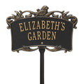 Personalized Song Bird Garden Lawn Plaque - Black/Gold