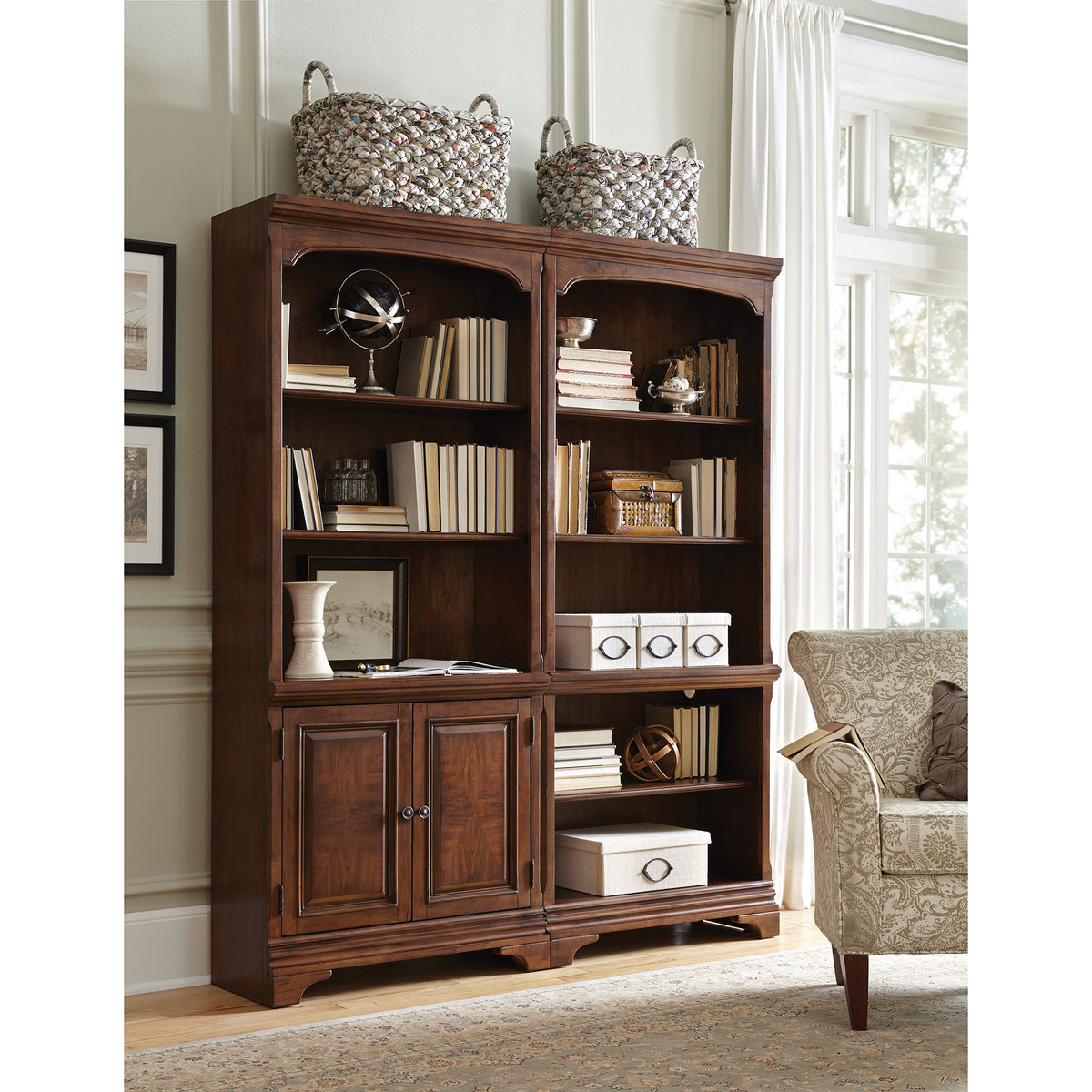 Lewis 66' Desk with Return, Lateral File & 2pc Bookcase