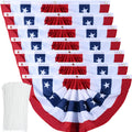 American Flag Bunting Patriotic Pleated Fan Flag USA Flags with Brass Grommets and Zip Ties for 4th of July Memorial Day Decoration Outdoor (7,