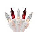 Northlight 150 Red & Clear Mini Icicle Christmas Lights 3" Spacing - White Wire