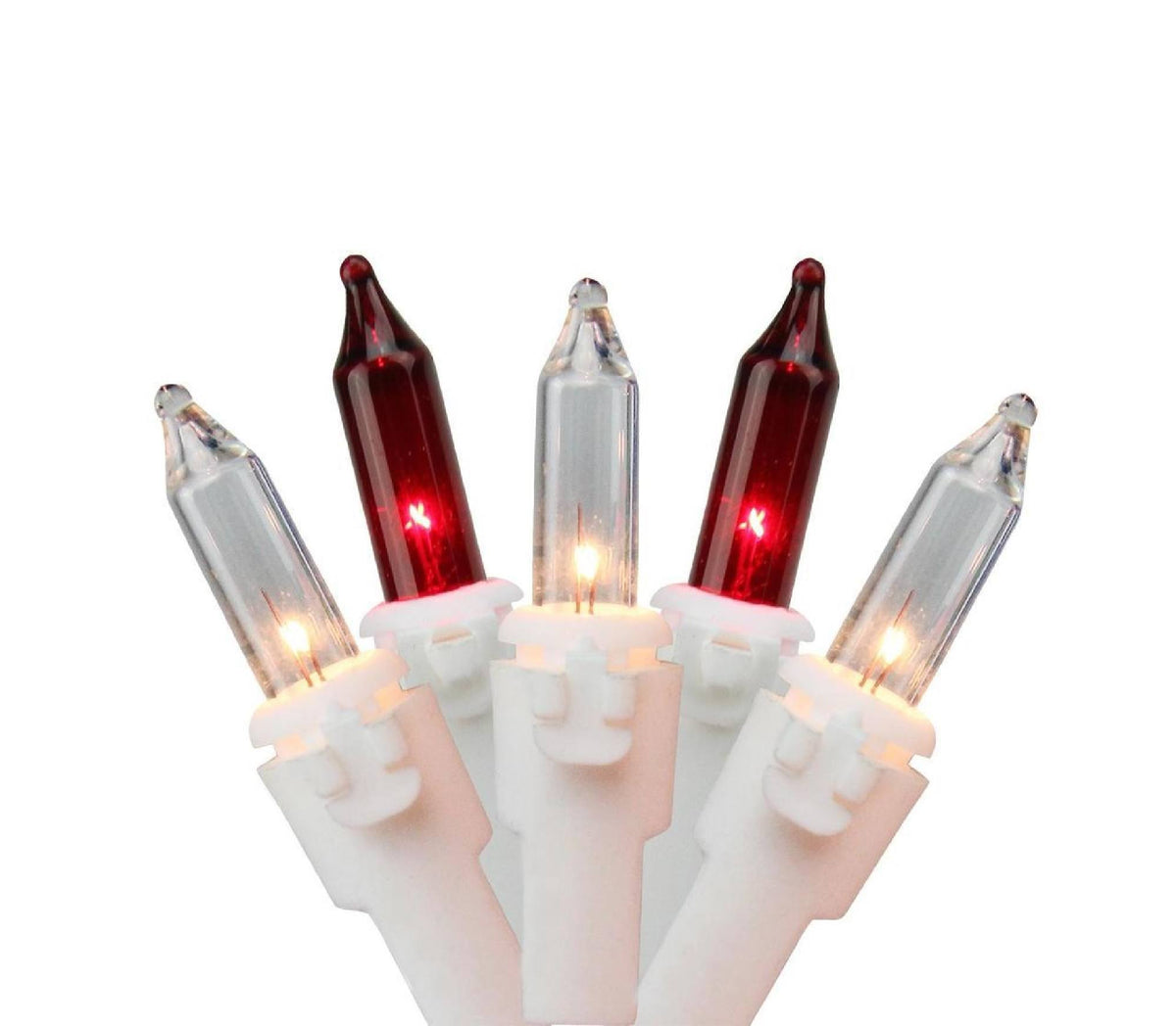 Northlight 150 Red & Clear Mini Icicle Christmas Lights 3" Spacing - White Wire