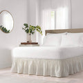 EasyFit Wrap Around Solid Ruffled Bed Skirt, Ivory