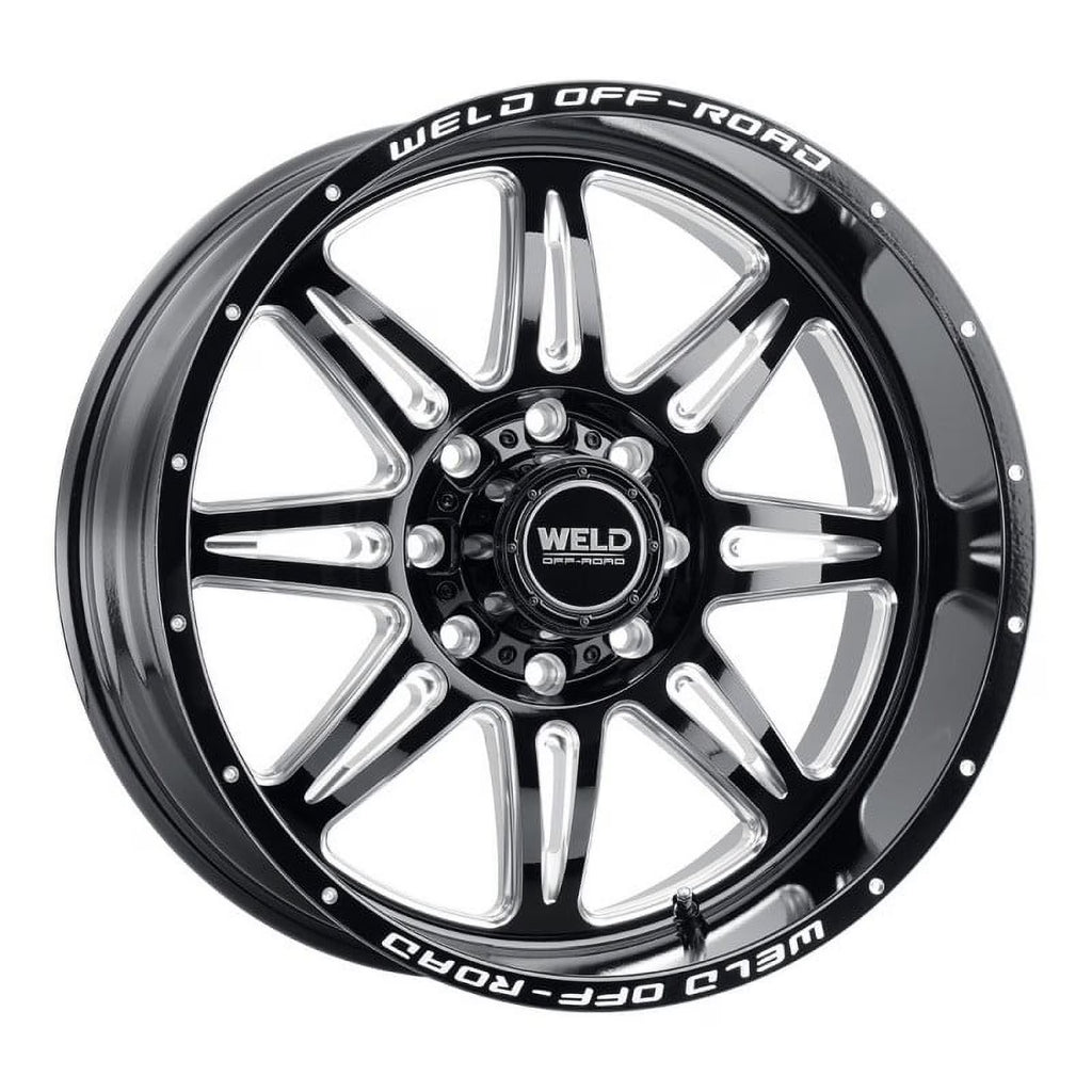 22x12 WELD Off - Road W132 Cheyenne Gloss Black Milled Wheel 8x6.5 ( - 44mm)
