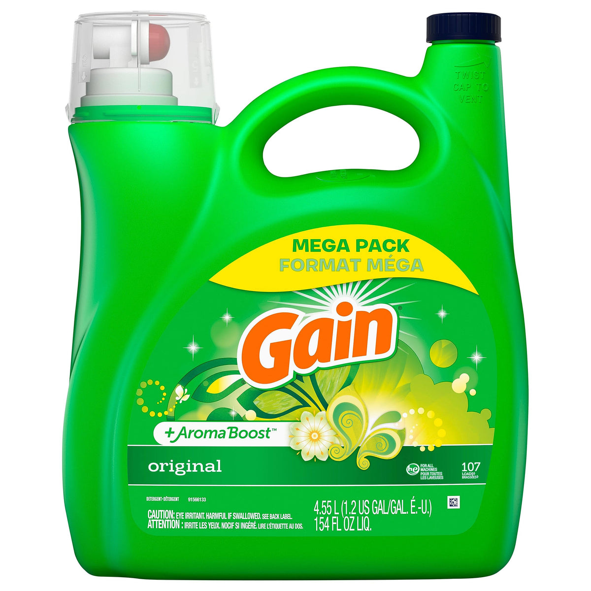 Gain +Aroma Boost Detergent, Original, Mega Pack - 154 fl oz