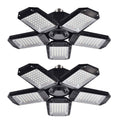 Mefflypee 2 Pack LED Garage Lights, 120W Deformable LED Garage Ceiling Lights with 5 Adjustable Panels, 12000lm E26 LED Shop Lights for