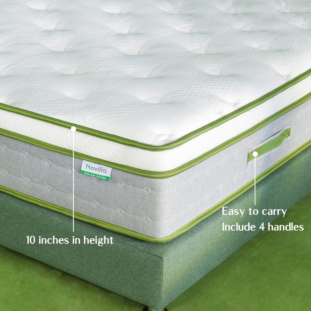 Serenity 10 inch Gel Memory Foam Innerspring Hybrid Mattress Cool Sleep. Queen Mattress