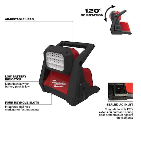 M18 FUEL 18-Volt Lithium Ion Brushless Cordless Combo Kit (2-Tool) with 2 Batteries. Charger and AC/DC LED Flood Light