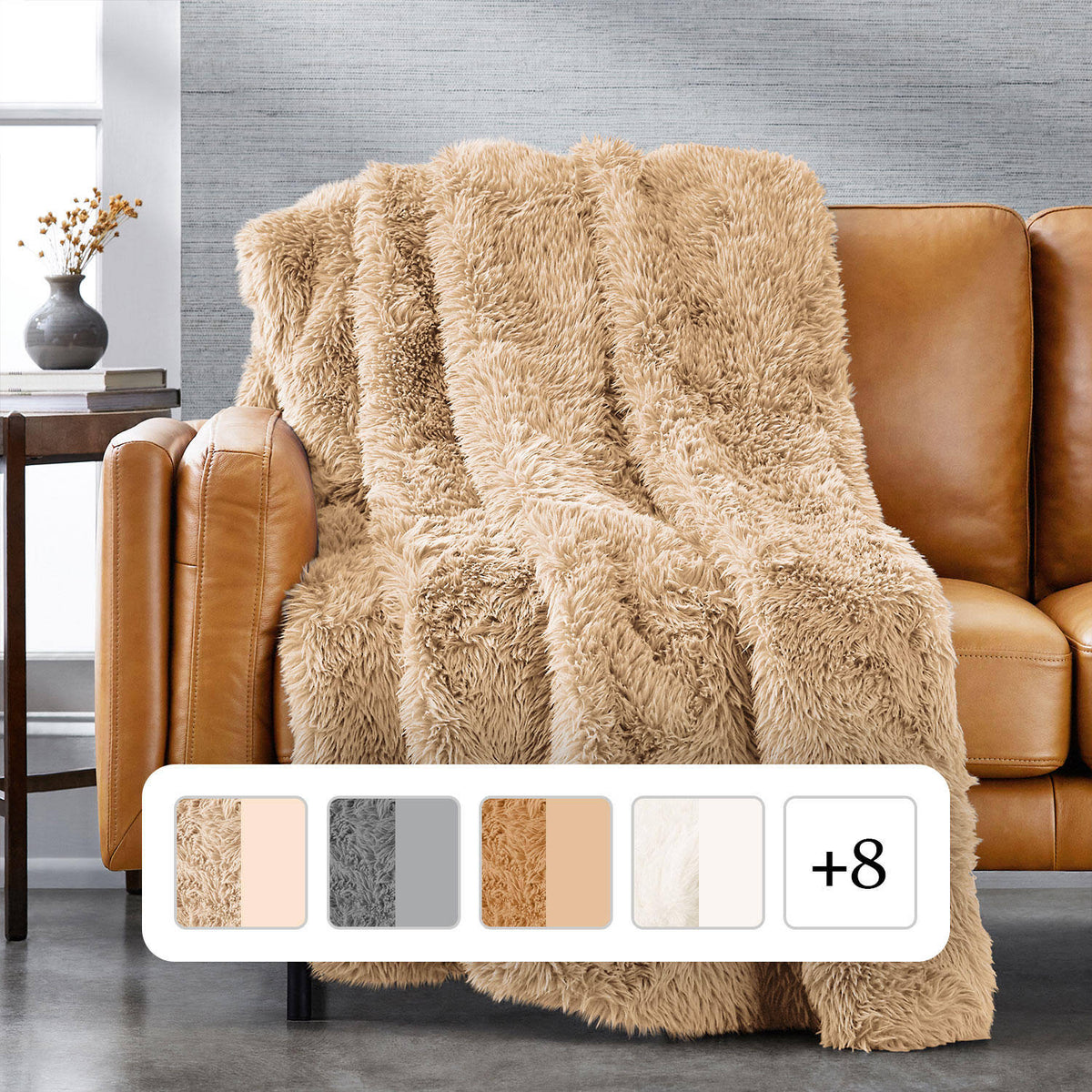 Member's Mark Faux Fur Throw 60'x70'-Taupe