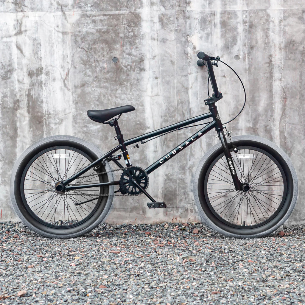 Cubsala 20 in Kids BMX Bike Freestylefor Age 6 - 14 Years Old Boys Girls with 4 Pegs, Black with Red Tires