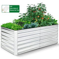 SEJOV 6x3x2ft Outdoor Metal Raised Garden Bed, Planter Box for Vegetables, Flowers, Herbs Silver