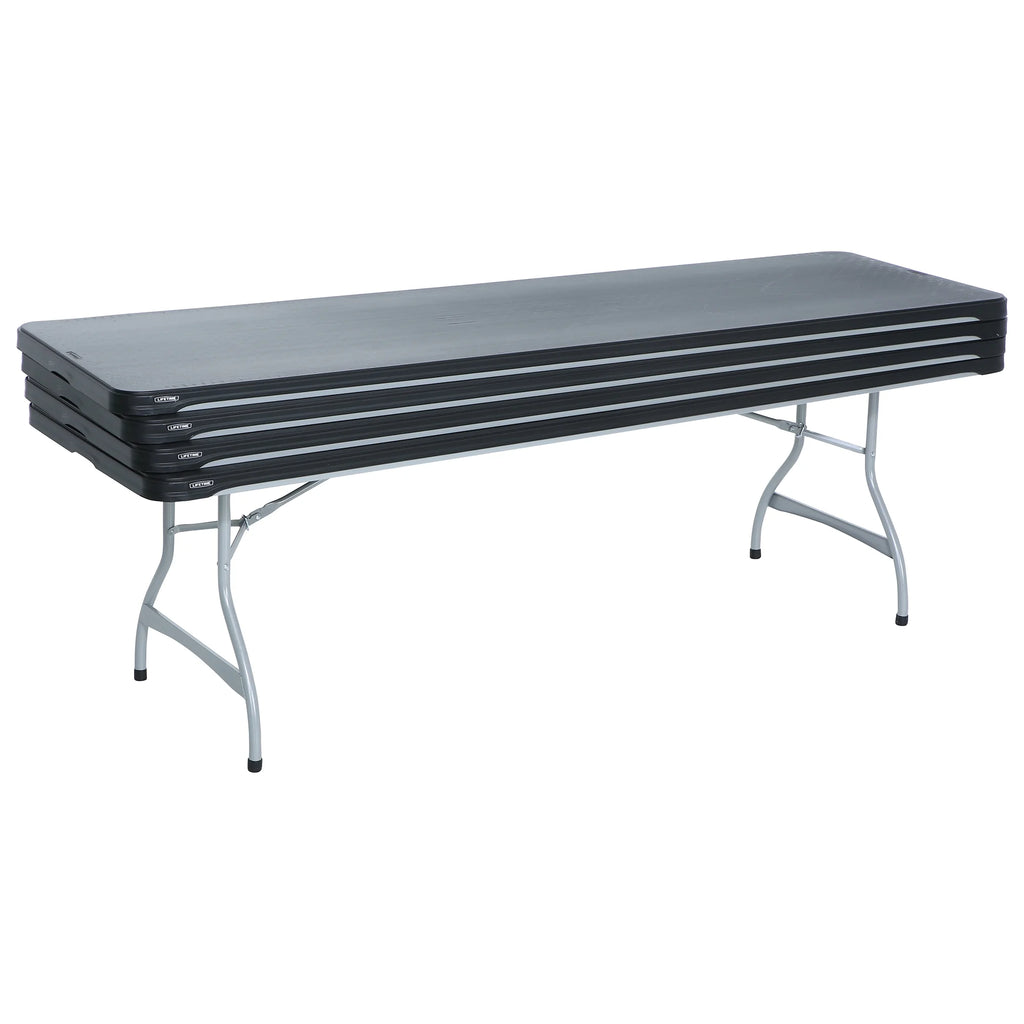 Lifetime 8 Foot Nesting Rectangle Table, Indoor/Outdoor Commercial Grade, Black (280462)