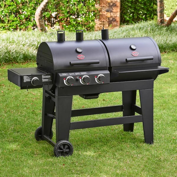 Double Play 1, 260 Sq., In. 3 - Burner Gas and Charcoal Grill in Black