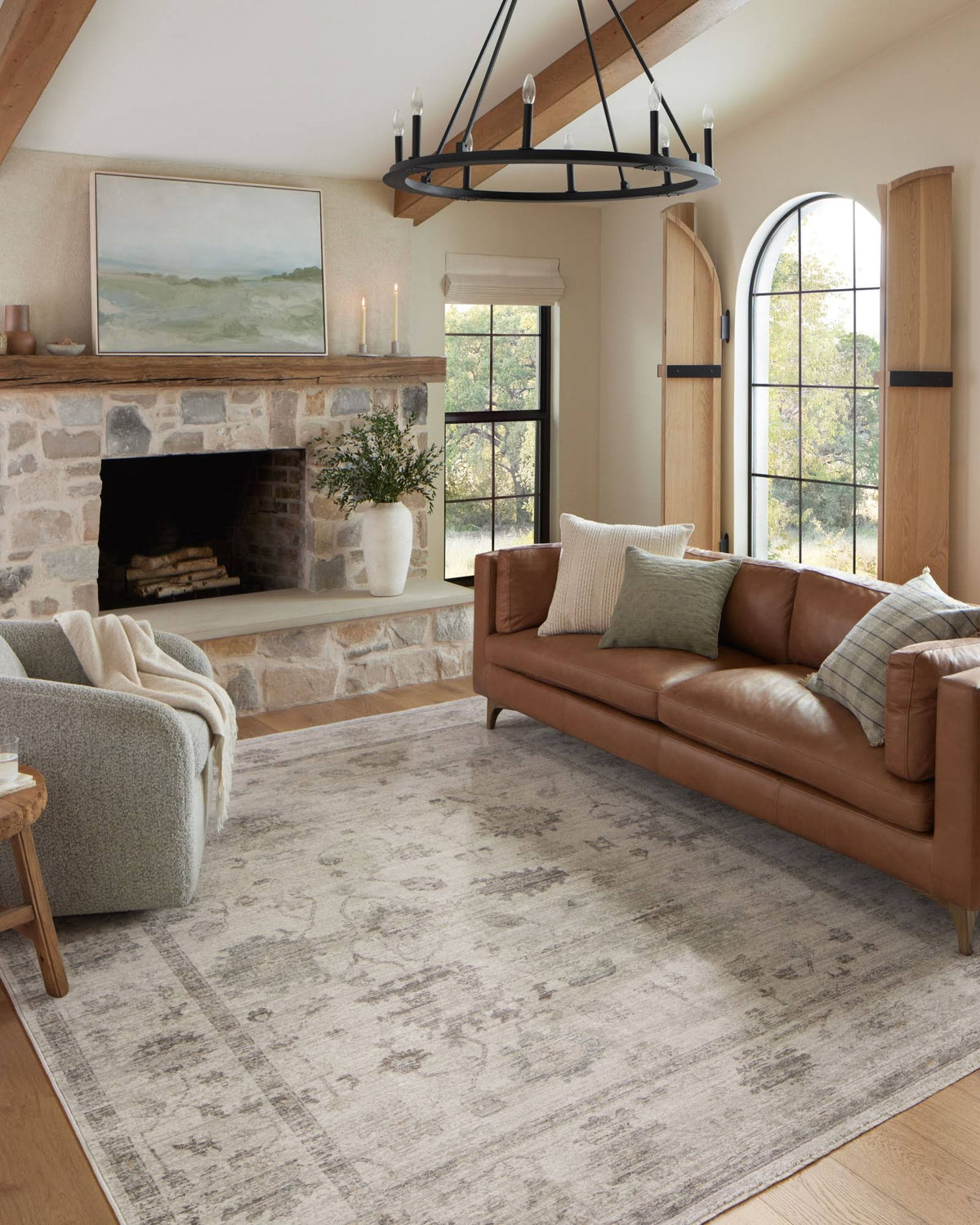 Magnolia Home by Joanna Gaines x Loloi 9'6" 13'1" Silver/Dove Large Millie MIE-01 Area Rug
