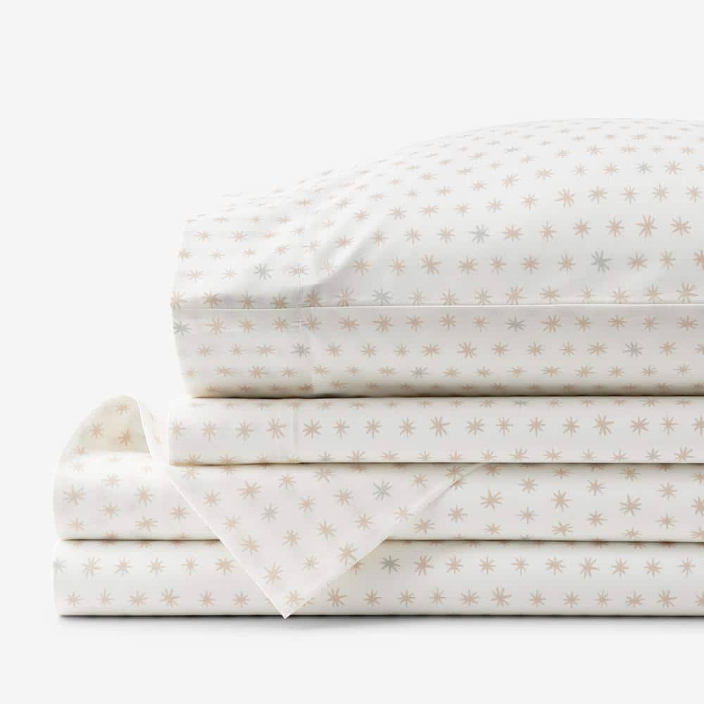 Company Kids Ditsy Star Pink Organic Cotton Percale Twin Sheet Set