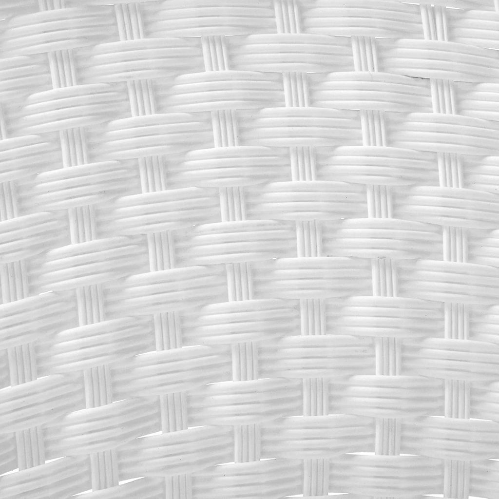 Jeco 3 Piece Resin Wicker Outdoor Patio Rocker Chair with End Table Set in White