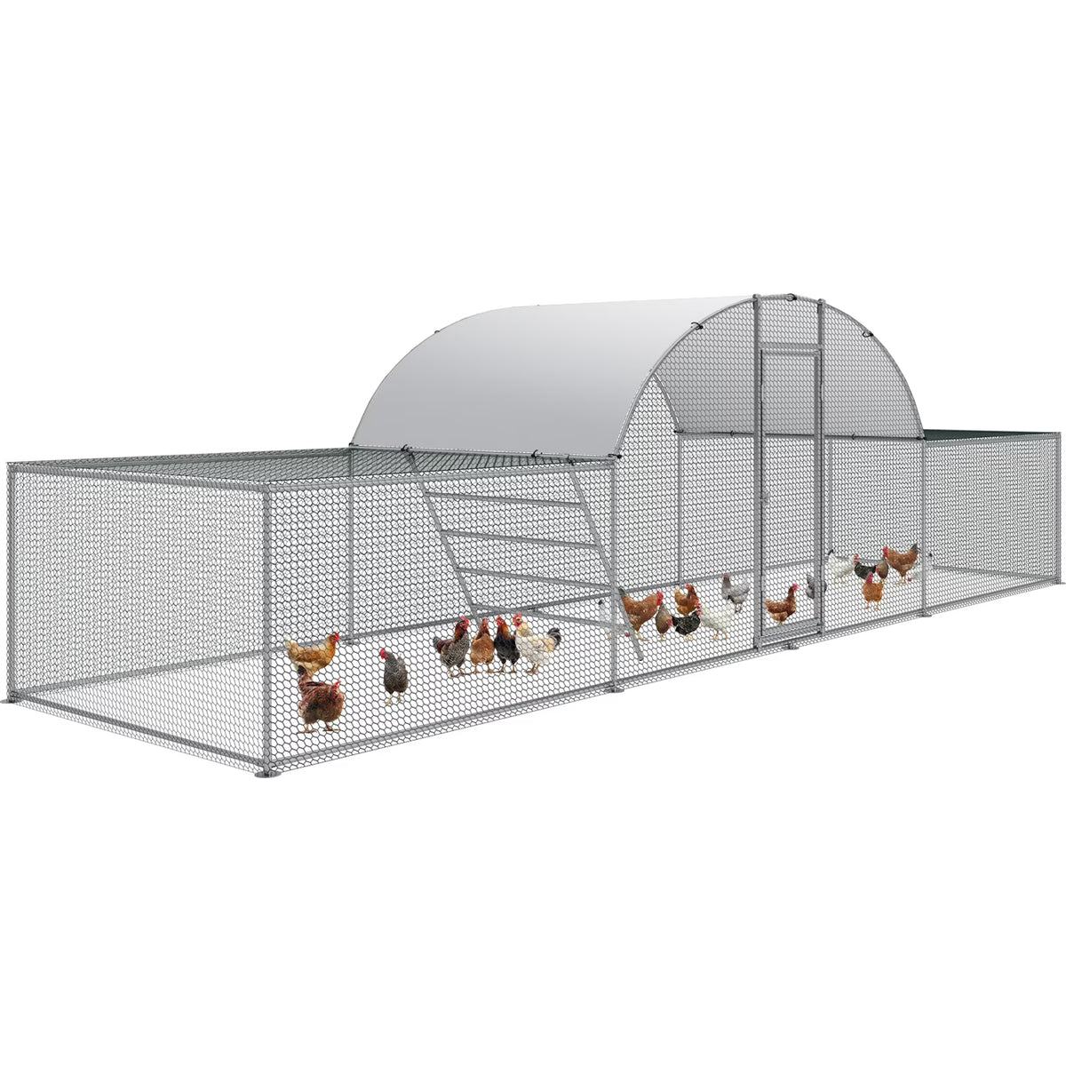 Arlopu Large Metal Chicken Coop, 23FT Walk - in Poultry Cage Chicken Playpen Hen House Rabbits Habitat Cage with Waterproof Cover