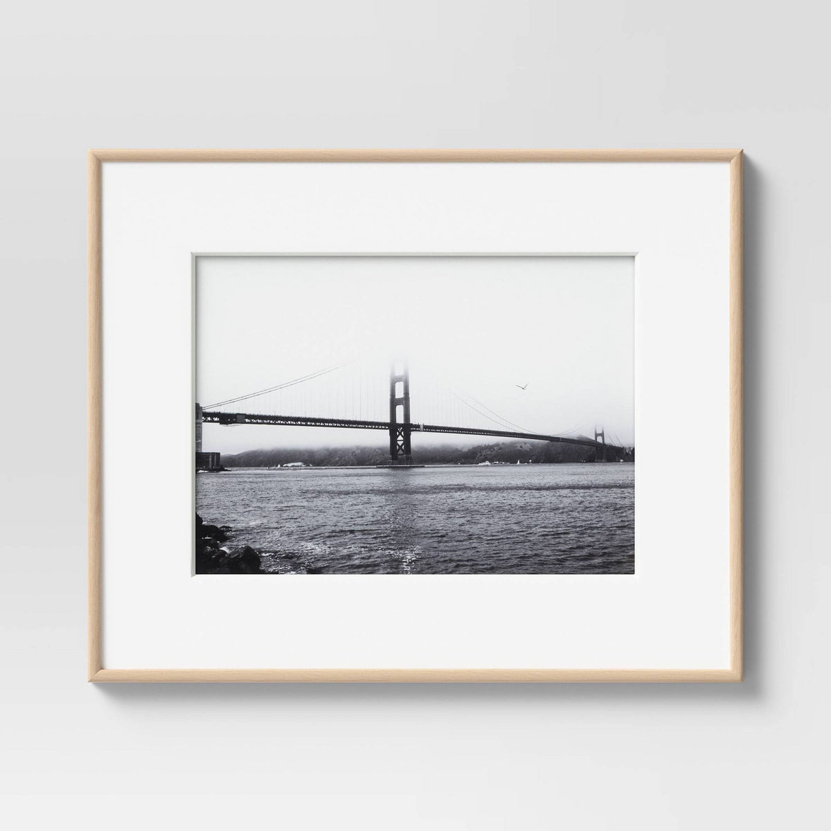 11" x 14" Matted Narrow Rounded Gallery Frame Mid-tone Natural - Project 62