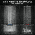 5-Setting High Pressure Shower Head, 12 inch Rain Shower Head with Handheld and Hose,Black