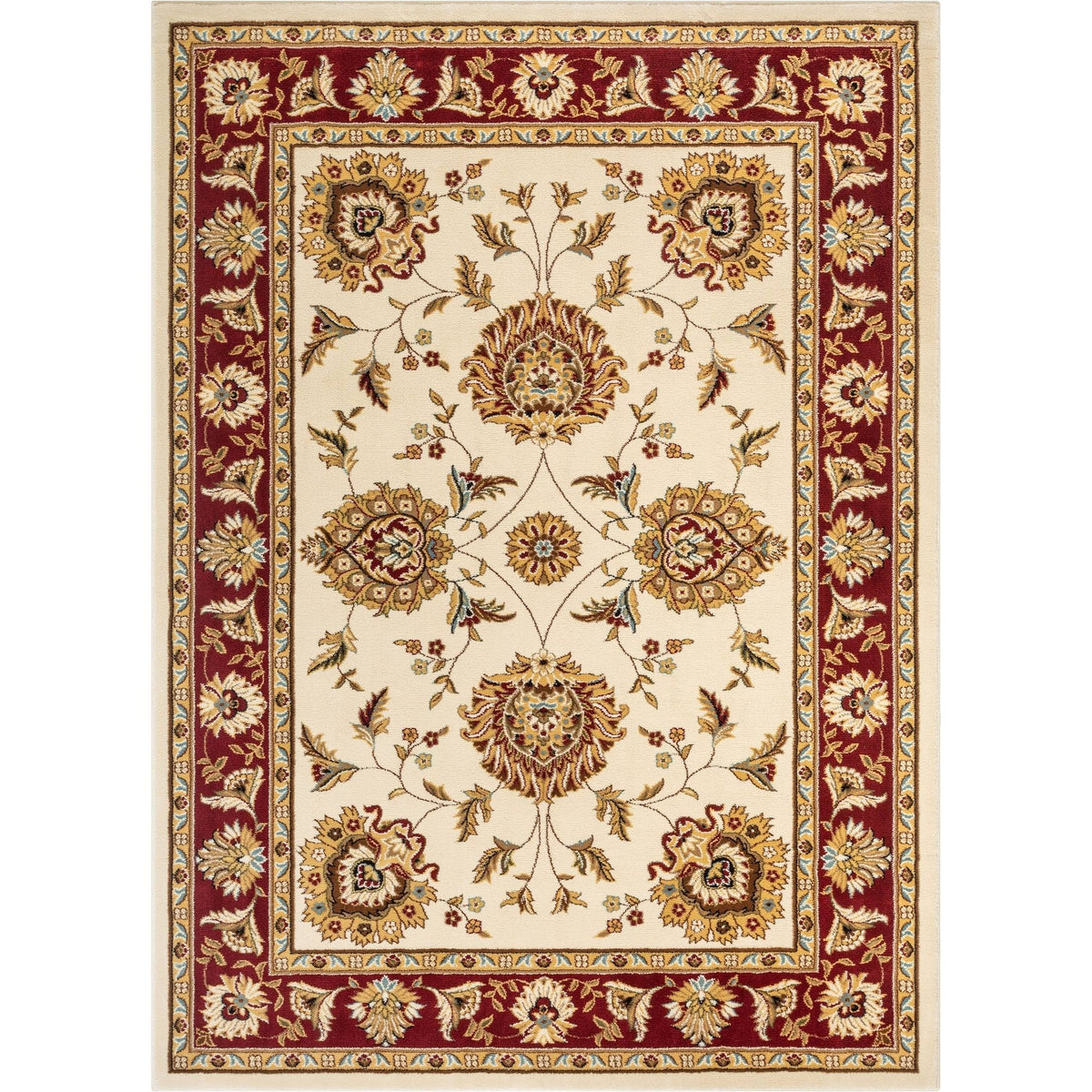 Well Woven Vanguard Oriental Border Formal Traditional Area Rug Ivory 3'11 x 5'3 Red, Ivory, Beige