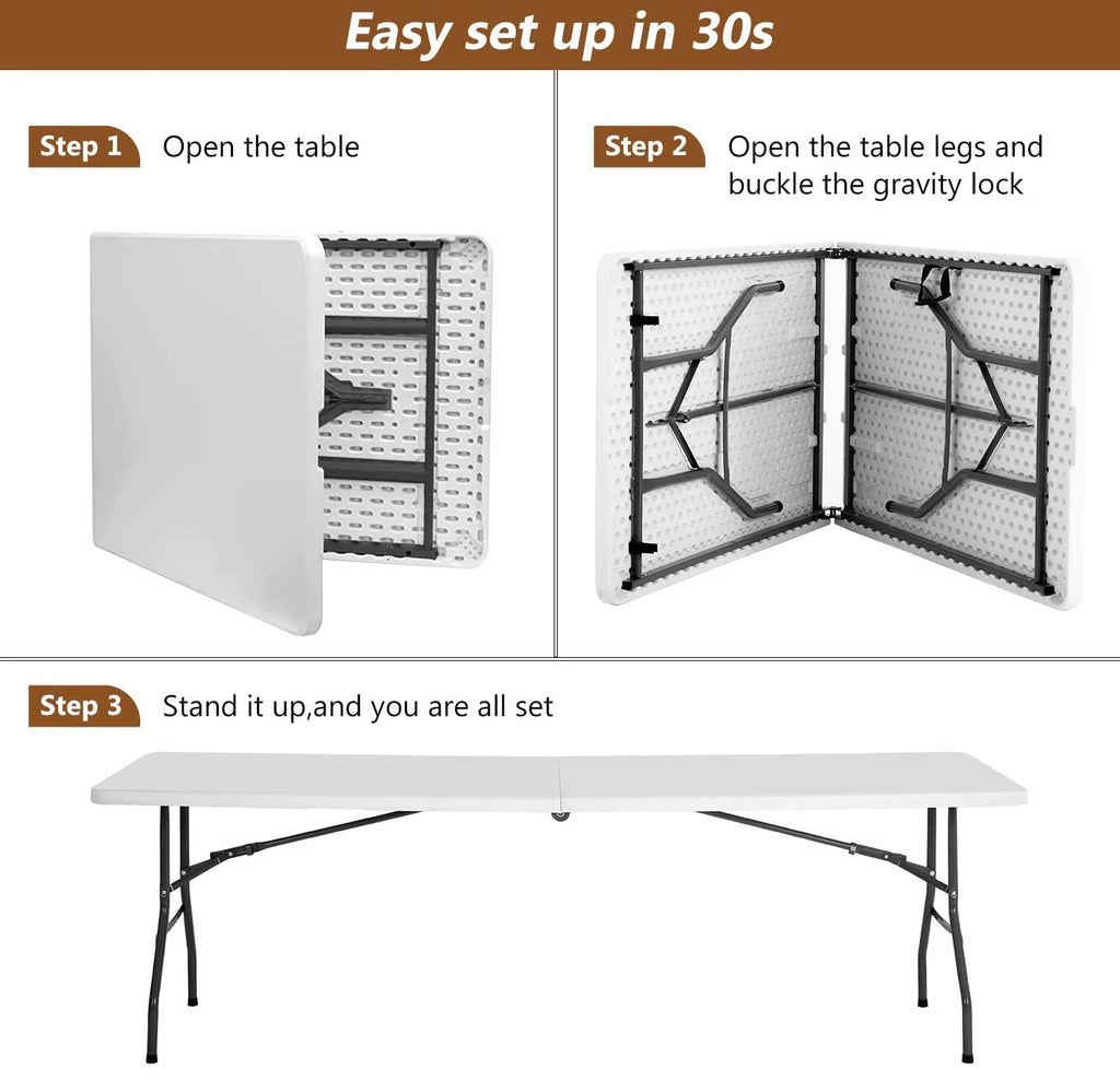 FDW Folding Table for Office Home Camping Party