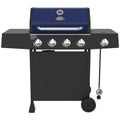 Grill 4 Burner with Side Burner Propane Gas Grill in Blue