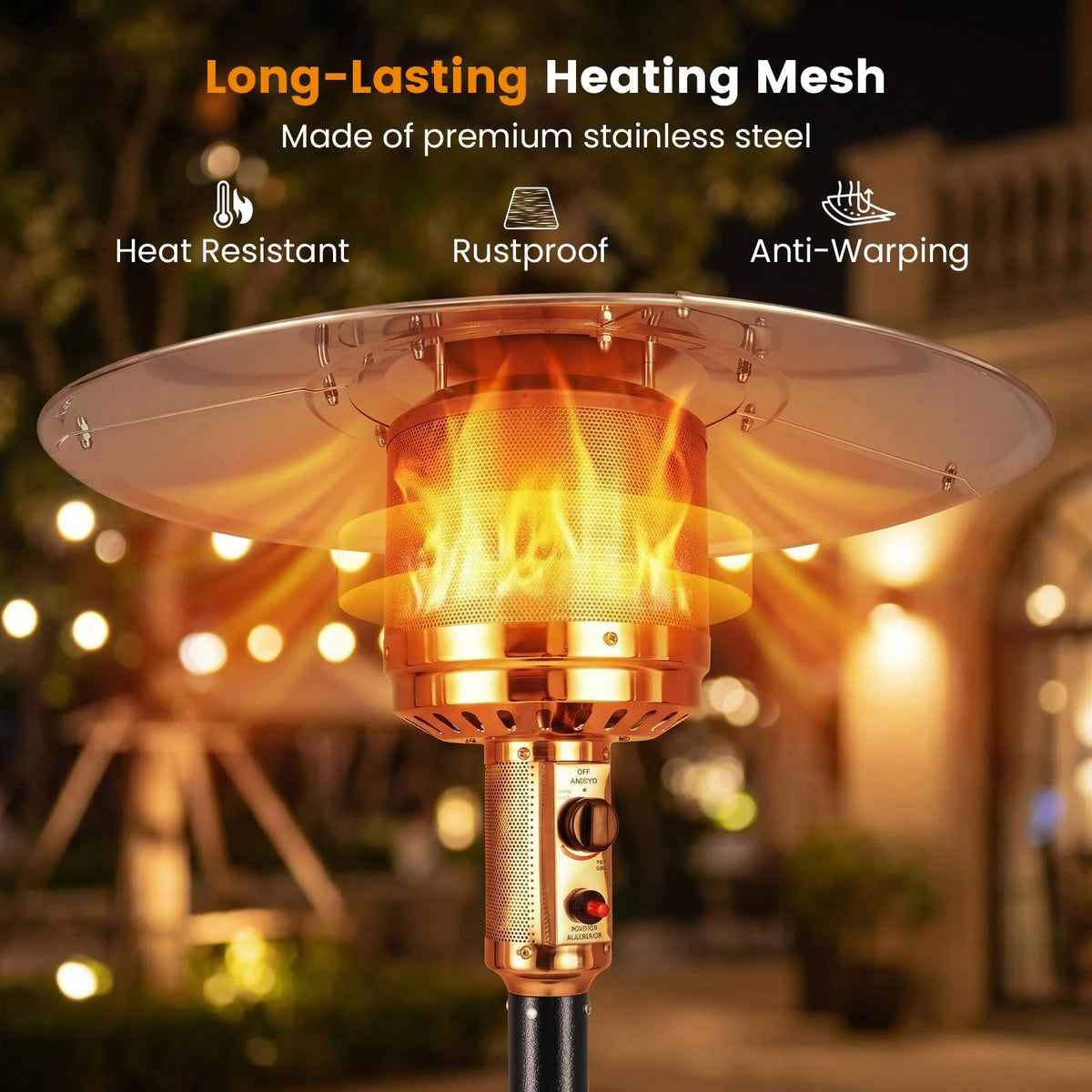 Tangkula 50,000 BTU Patio Propane Heater 86” Tall Portable Gas Heater