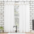 Archaeo White Washed Cotton Twist Tab Kitchen Curtain Tier