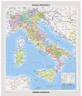 Political Italy Wall Map - Italian - 39.5" x 46.25" Paper