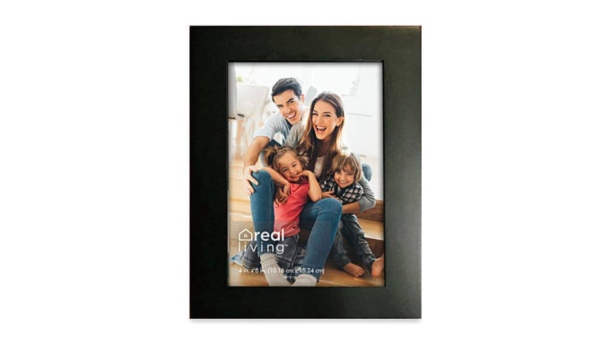 Real Living 4" x 6" Linear Photo Frame - Black - Each