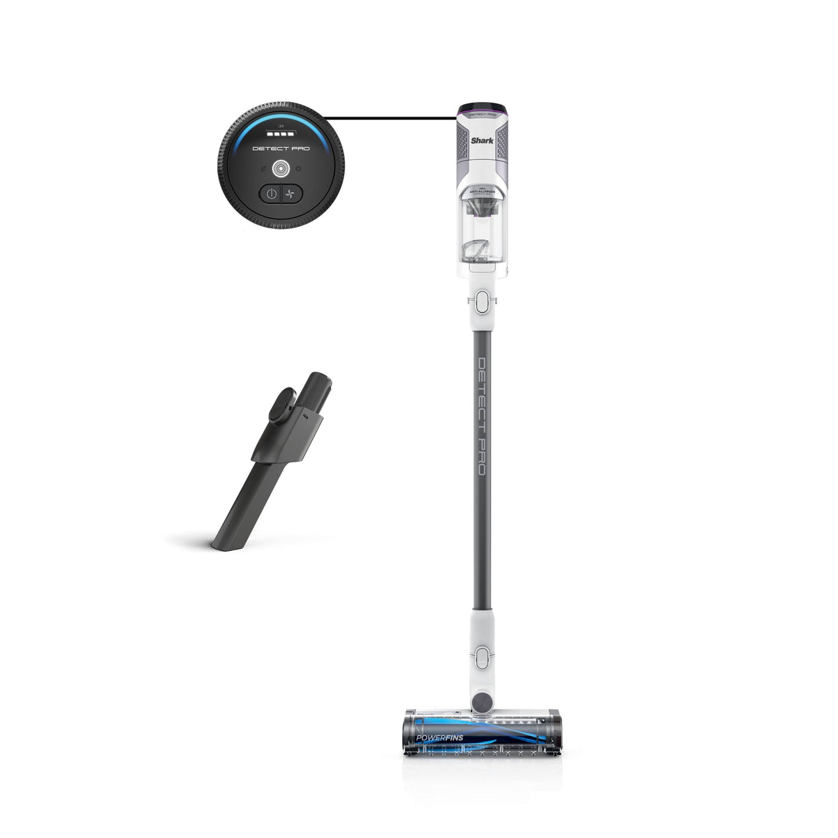 Shark Detect Pro Cordless Stick Vacuum with PowerFins Brushroll Stick/handheld 2-in-1 Ash Purple/Grey IW1120