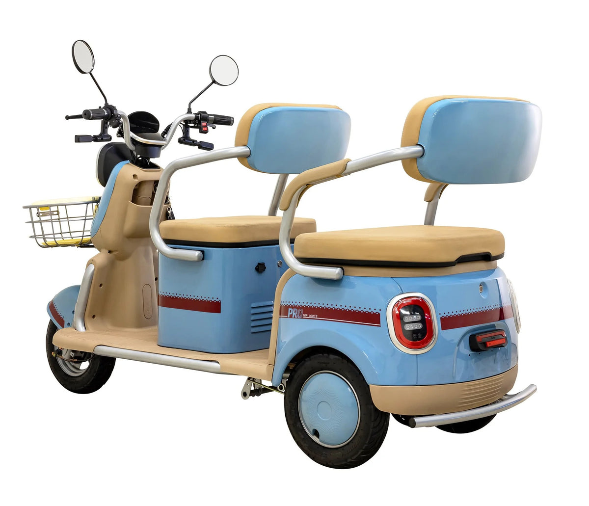 Massimo MGC E - Trike 3 - Wheel Electric Cart - 17 MPH, 2 - Seater Adult Scooter - Blue