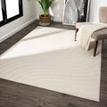 Luxe Weavers Modern Geometric Wave Cream 8x10 Area Rug