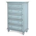 Sea Winds Monaco 5 Drawers Chest Drawer Wood Blue, 50"h x 52"w x 18"d, 65 lb