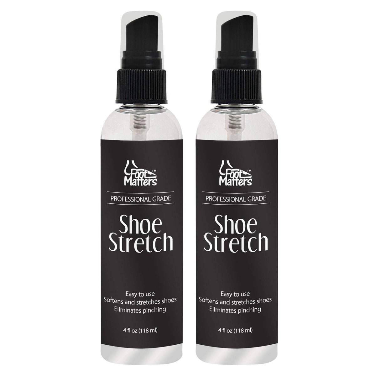 Footmatters Professional Boot & Shoe Stretch Spray ÿ Softener & Stretcher for Leather Suede Nubuck Canvas ÿ 4 oz (2 Pack)