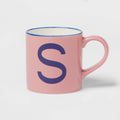 16oz Stoneware Monogram Mug 'S' Pink - Opalhouse