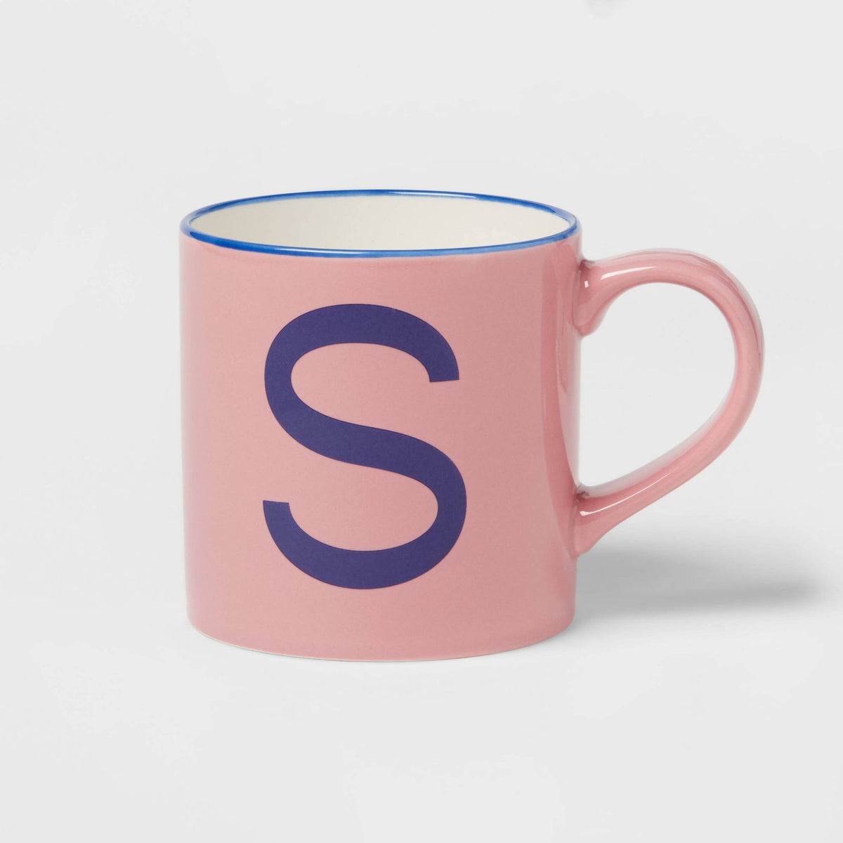 16oz Stoneware Monogram Mug 'S' Pink - Opalhouse