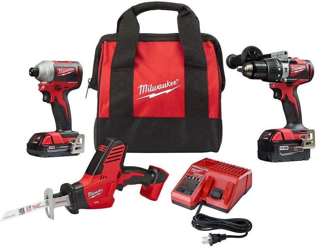 Milwaukee 2799 - 22CXP M18 Combo Kit 18 - Volt Lithium - Ion Cordless Compact Brushless Hammer Drill Impact Combo Kit