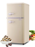 Krib Bling 3.5 Cu.ft Mini Fridge with 7 Level Thermostat, Compact Refrigerator with Freezer On Top, Ideal for Dorm, Office, Silver