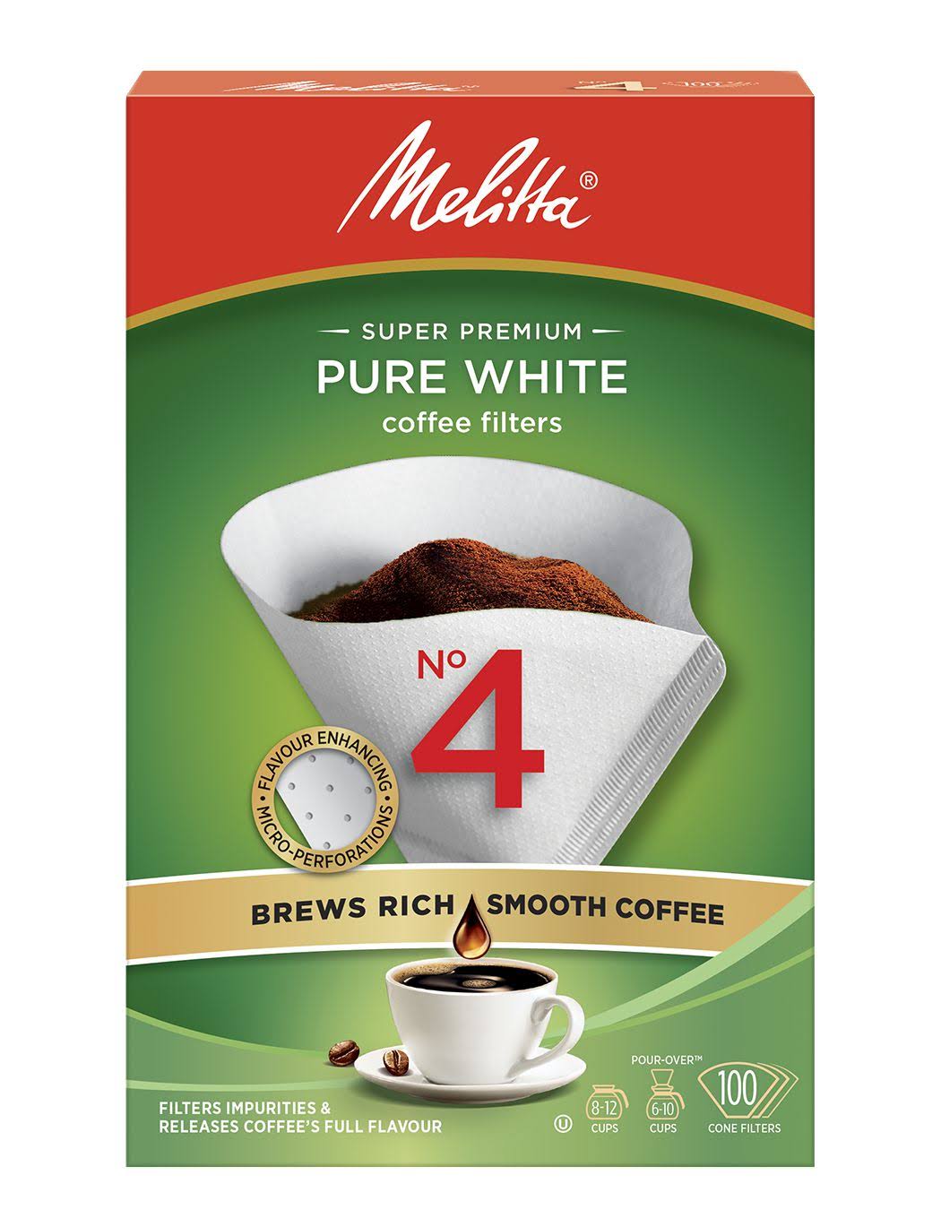 Melitta Coffee Filters, Super Premium - 100 filters