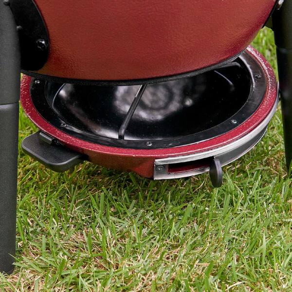 Akorn Jr. 14 In. Portable Kamado Charcoal Grill in Red