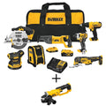 20V MAX Cordless 7 Tool Combo Kit, 20V MAX 4.5 - 5 In. Grinder, and (1) 20V 4.0ah and (1) 20V 2.0ah Batteries