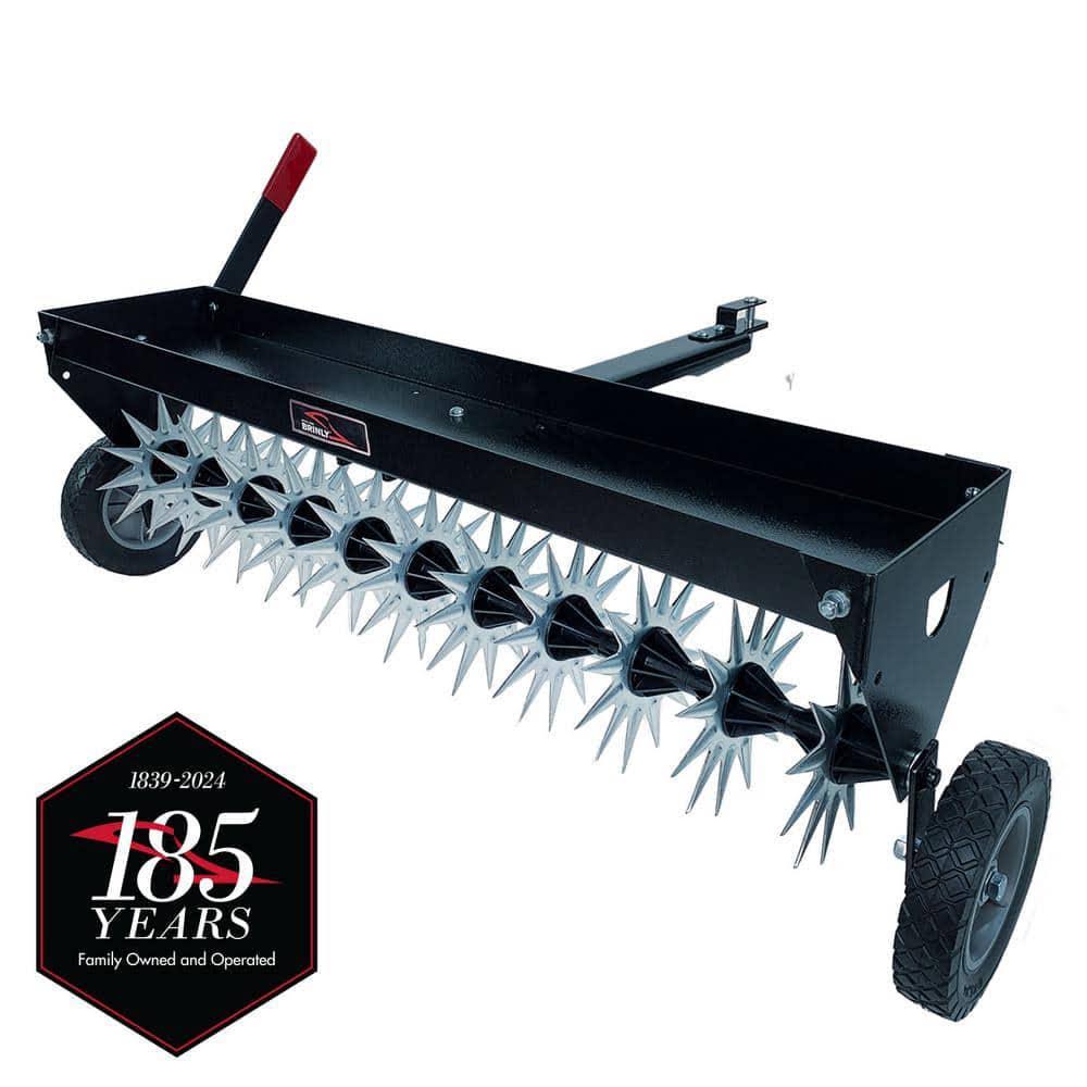 Brinly 40" Spike Aerator with Transport Wheels in Black | SAT2-40BH-G