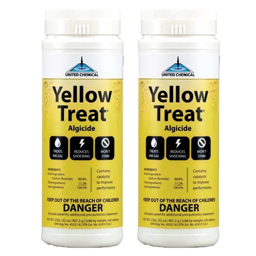 2 Pack United Chemical Yellow Treat 2lb Algae Remover for Swimming Pools & Spas