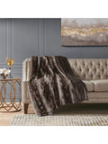Madison Park Zuri Oversized Faux Fur Throw - Brown