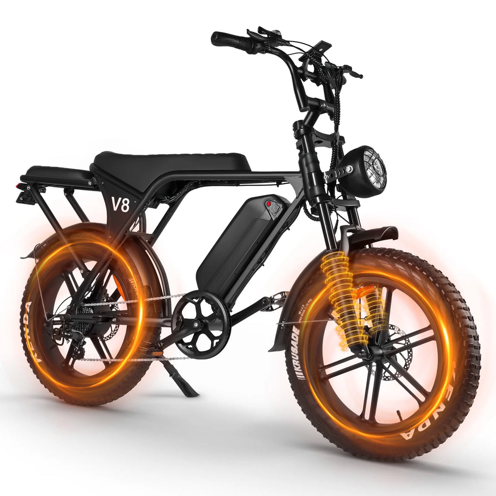 VTOKW Electric Bike for Adults, 1000W Peak Motor Adult Electric Bicycle, 48V 15.6ah Battery, up to 31MPH, 20'' Fat Tire Ebike, Dual Disc Brakes Mountain Bike for Cycling, 7 Speed E Bike, E - Bike UL2849